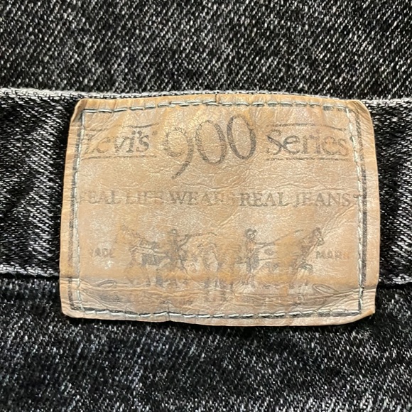 VINTAGE Levi’s Silver Tab 900 Series Acid Wash 80s 90s Black Denim Stone Wash - Picture 8 of 9